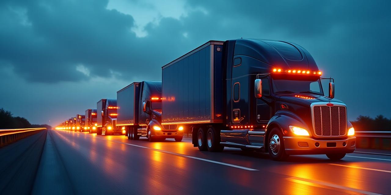 NIOX fleet of modern trucks on a highway