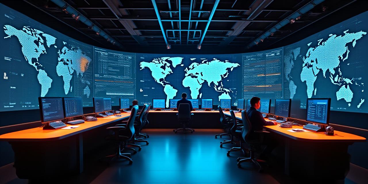Modern logistics command center with digital mapping
